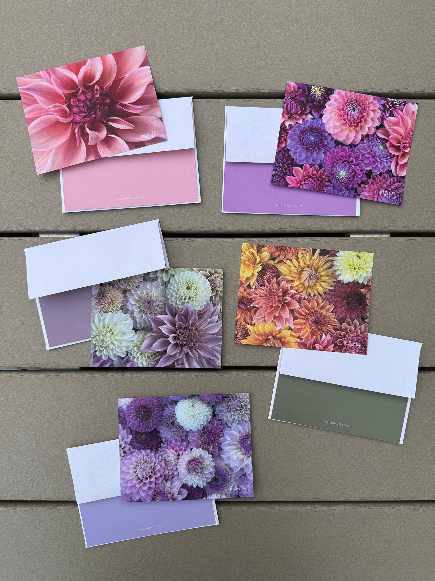 Dahlia Garden Notecards | Vibrant | Set of 4