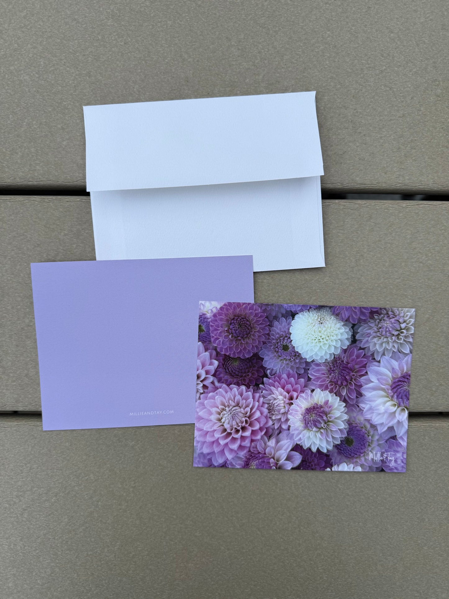 Dahlia Garden Notecards | Amethyst | Set of 4