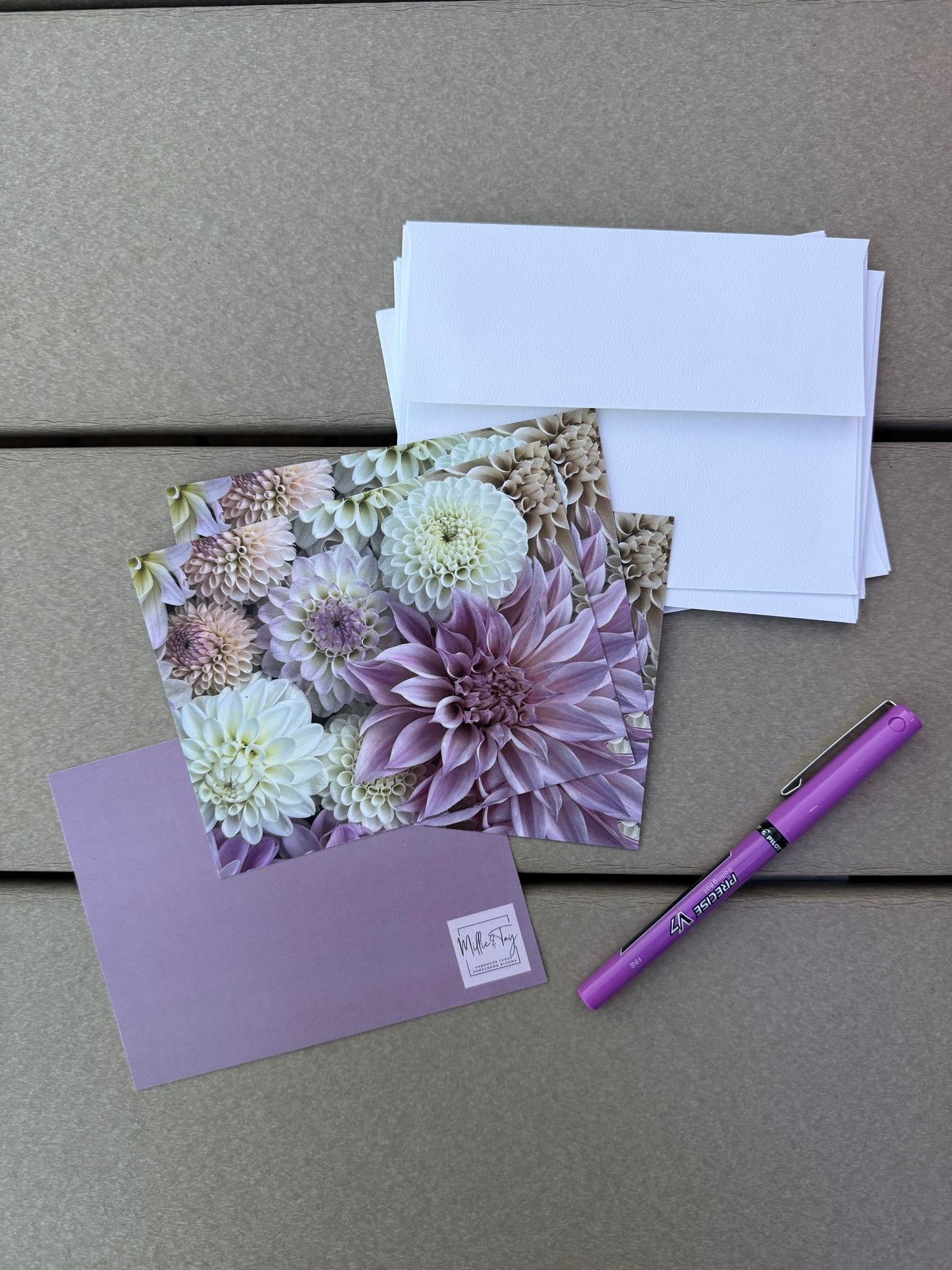 Dahlia Garden Notecards | Pastel | Set of 4
