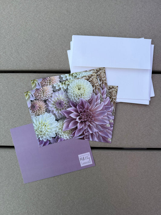 Dahlia Garden Notecards | Pastel | Set of 4